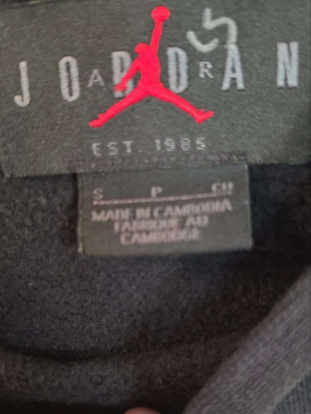 Jordan Black Crewneck with White and Red Logo